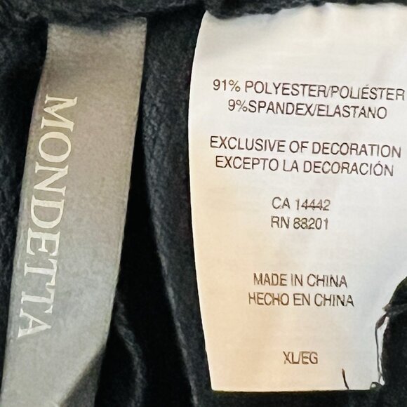 Mondetta Women's Pull-on Stretch High Rise Textured Black Ankle Pant Size XL NWT - Picture 8 of 14